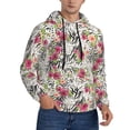 thumbnail image 1 of Bingfone Roses Mixed Zebra Men's Drawstring Hoodie Long Sleeve Pocket Sweatshirts-4X-Large, 1 of 6