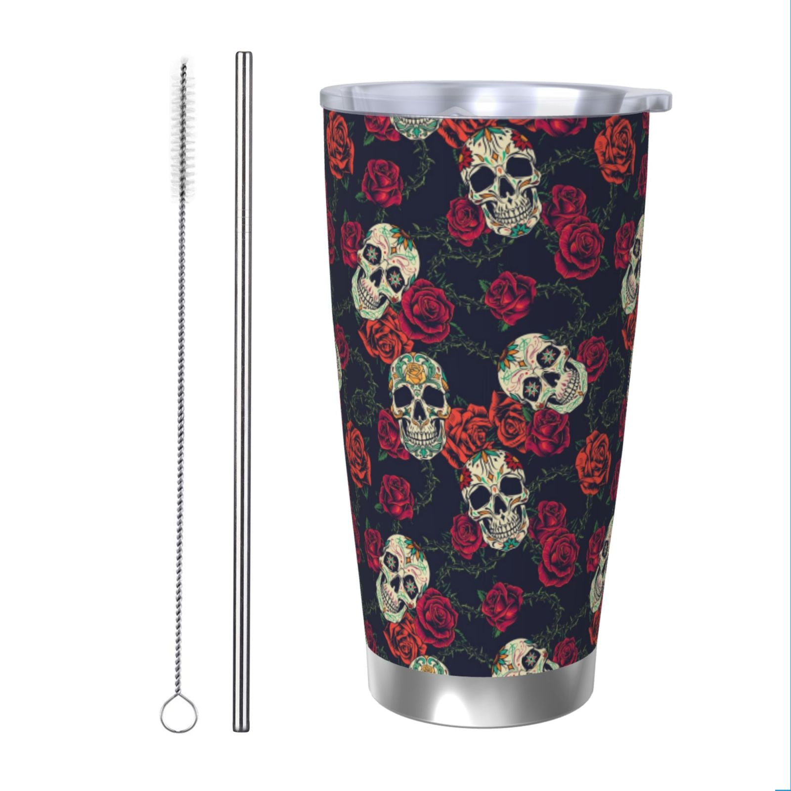 Bingfone Roses Skulls For 20 Oz Stainless Steel Travel Mug Double Wall bingfone-roses-skulls-for-20-oz-stainless-steel-travel-mug-double-wall