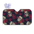 thumbnail image 1 of Bingfone Roses Skulls Car Windshield Sun Shade Protector Keep Your Vehicle Cool Sun Shield Visor Cover Foldable For Car Truck Suv-Small, 1 of 9