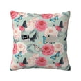 Bingfone Roses and Butterflies Linen Throw Pillow Covers Cushion Case