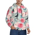thumbnail image 1 of Bingfone Roses and Butterflies Men's Drawstring Hoodie Long Sleeve Pocket Sweatshirts-4X-Large, 1 of 6