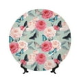 thumbnail image 1 of Bingfone Roses and Butterflies Print Bone China Dinner Decorative Plates,Handmade Ceramic Dinner Plate with Stand for Home Club-10in, 1 of 6