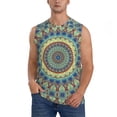 thumbnail image 1 of Bingfone Round Mandala1 Pattern Men's Tank Tops Workout Sleeveless Tee Shirts Running Beach Tanks for Men-Small, 1 of 8