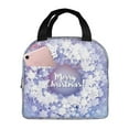 thumbnail image 1 of Bingfone Round Snow Merry Christmas Print Lunch Bag Insulated Lunch Box, Small Leakproof Cooler Food Lunch Containers Reusable High Capacity Lunch Tote Bags for Work, Travel, Outdoor, 1 of 5