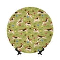 thumbnail image 1 of Bingfone Running Beagle Print Bone China Dinner Decorative Plates,Handmade Ceramic Dinner Plate with Stand for Home Club-8in, 1 of 6