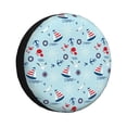 thumbnail image 1 of Bingfone Sailboats Anchors Spare Tire Cover Weatherproof Universal Wheel Protectors for RV Camper Travel Trailer SUV Truck-14 inch, 1 of 9