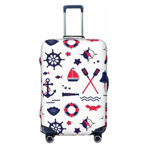 Bingfone Sailing Marine Travel Luggage Cover Washable Suitcase Cover Protector Anti-Scratch Suitcase Cover Fits 18-32 Inch Luggage