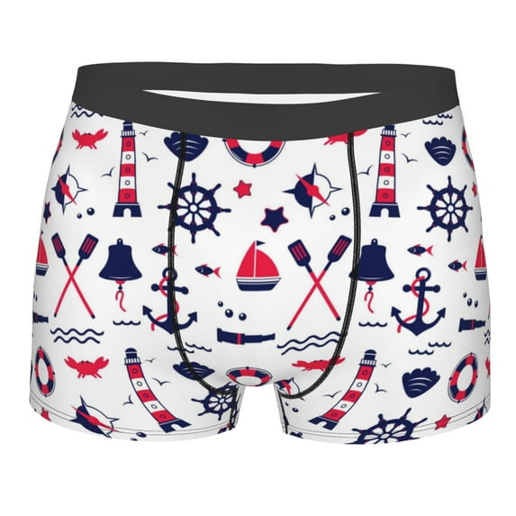 Bingfone Sailing Marine Travel Men'S Underwear - Casual Stretch Boxer Briefs-X-Large