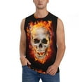 thumbnail image 1 of Bingfone Satanic Skull Pattern Men's Tank Tops Workout Sleeveless Tee Shirts Running Beach Tanks for Men-3X-Large, 1 of 8