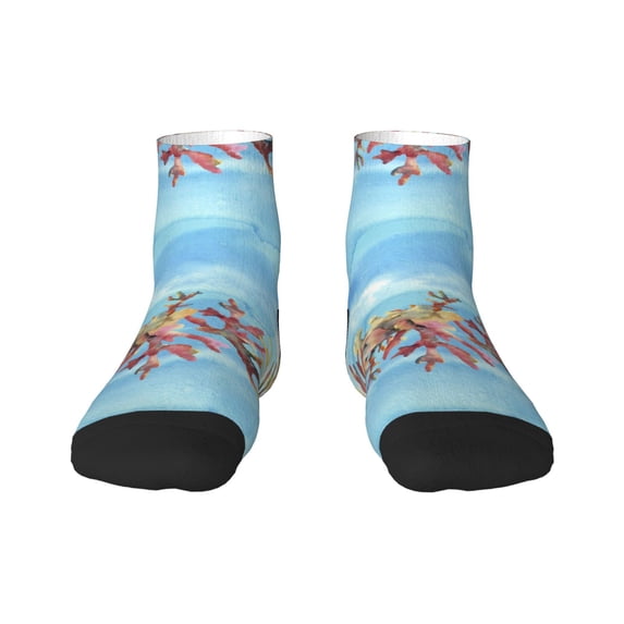 Bingfone Sea And Fish Design Patterned Men'S Women'S Casual Cotton Socks