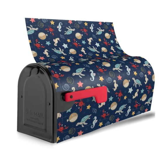 Bingfone Sea Creatures Magnetic Mailbox Cover Standard Size for Garden Yard Outdoor Decorations-25.5x21 in