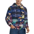 thumbnail image 1 of Bingfone Sea Inhabitans And Herb Men'S Drawstring Hoodie Long Sleeve Pocket Sweatshirts-Small, 1 of 9