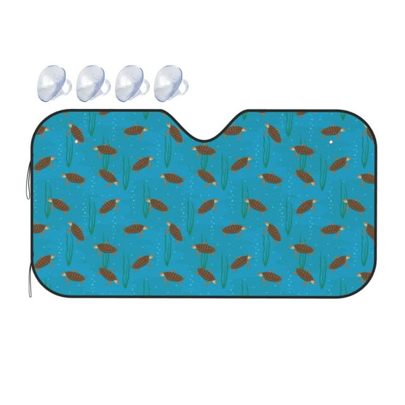 Bingfone Sea Turtle Car Windshield Sunshade,Sun Foldable Sun Shield Sun Visor for Car - Medium