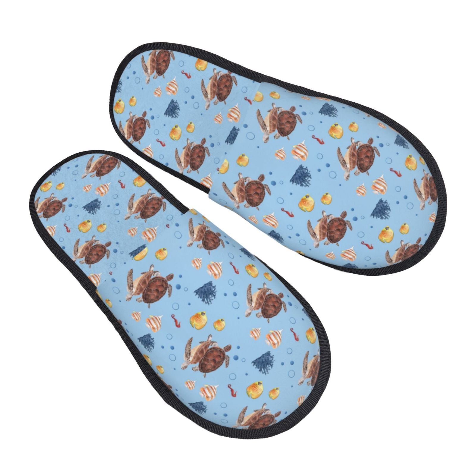 Bingfone Sea Turtle House Slippers for Women Men with Soft Rubber Sole ...