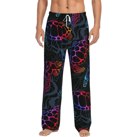 Bingfone Sea Turtle Mens All Over Print Sleep Pajama Pants-Small