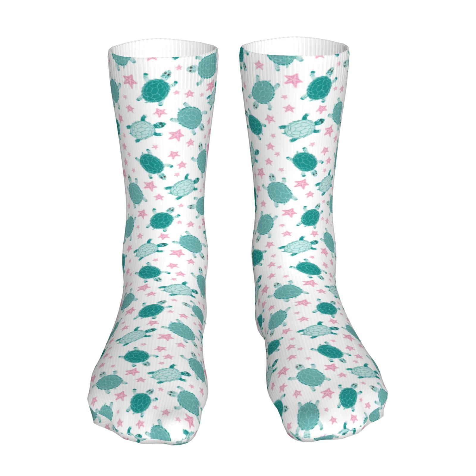 Bingfone Sea Turtle Prirnt Women's Men's Fun Pattern and Solid Crew ...
