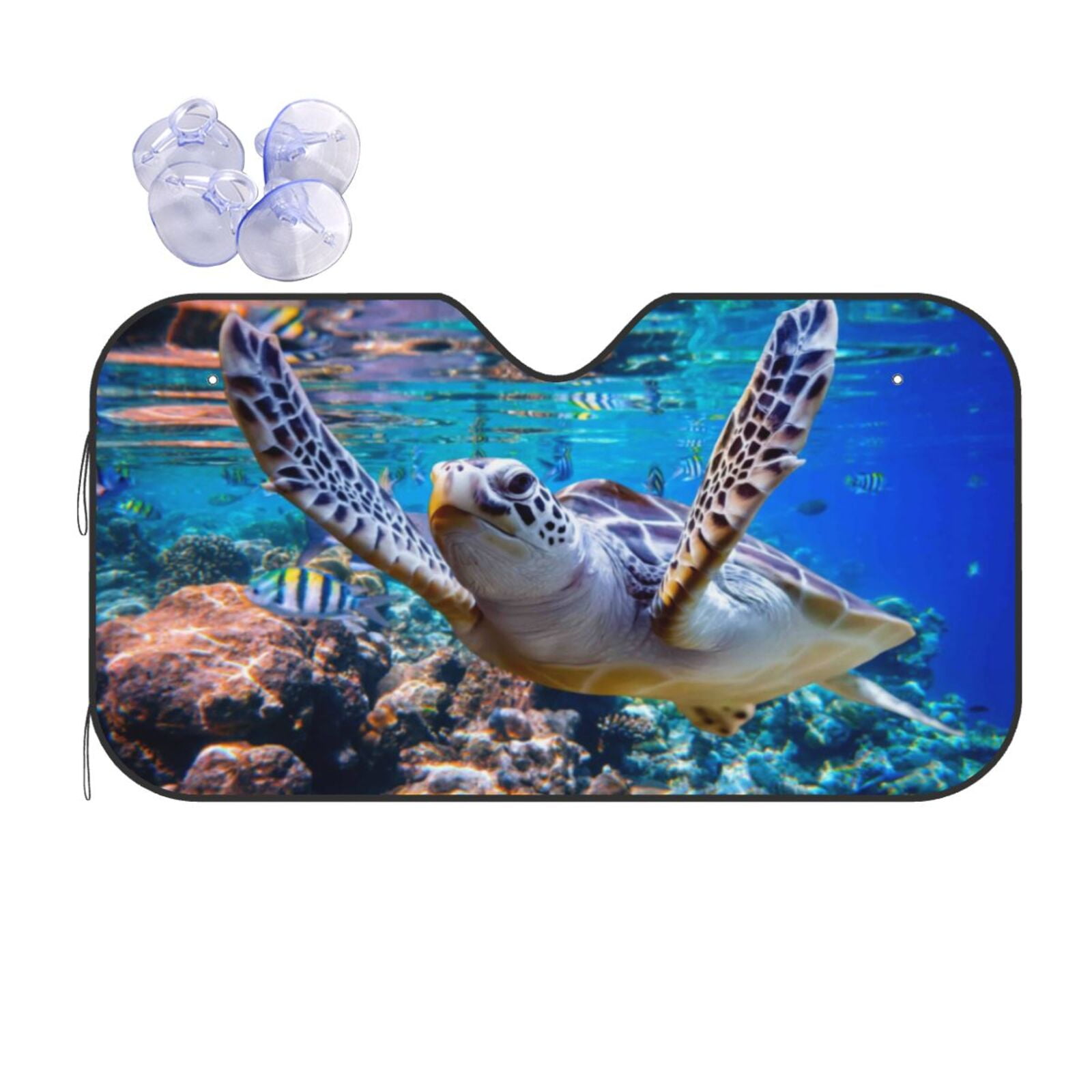 Bingfone Sea Turtle Swims Car Windshield Sun Shade Protector Keep Your ...