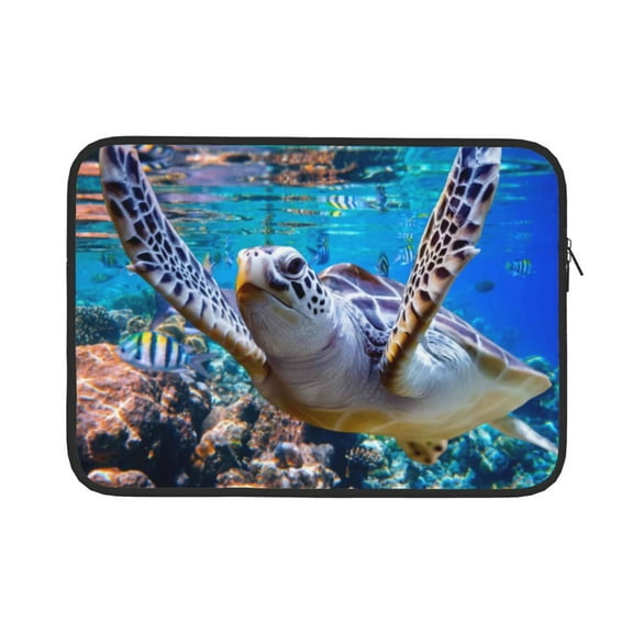 Bingfone Sea Turtle Swims Laptop Sleeve Case 13 Inch, 360° Protective Computer Carrying Bag