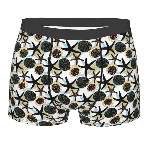 Bingfone Sea ​​Urchin Men's Underwear - Casual Stretch Boxer Briefs-Large