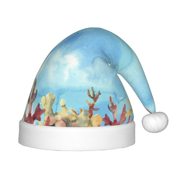 Bingfone Sea and Fish for Kids Christmas Hat Santa Hat for Boys Girls Teenager for Christmas New Year Xmas Festive Holiday Party Supplies Gifts