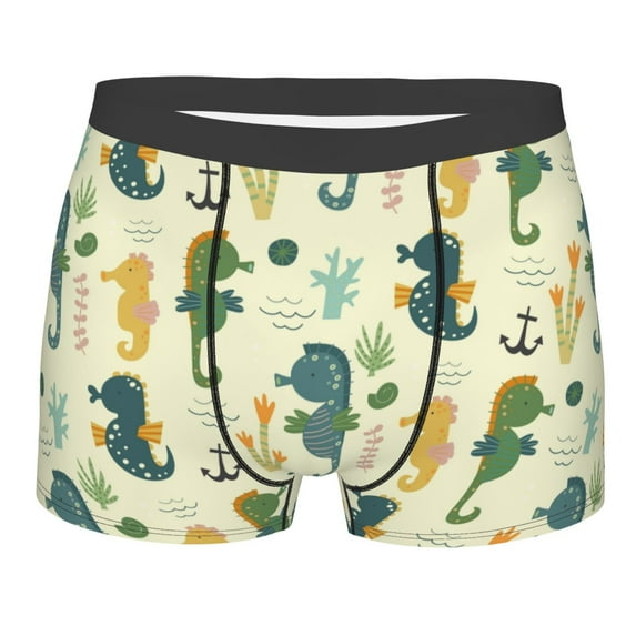 Bingfone Seahorse Men'S Underwear - Casual Stretch Boxer Briefs-Medium