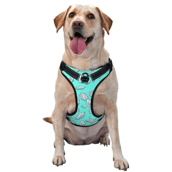 Bingfone Seashell And Starfish No Pull Dog Vest Harness For Small Medium Large Dogs Strap For Puppy Walking,Training,Dog Harness-X-Large
