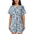 thumbnail image 1 of Bingfone Seaside Primary Color Print Pajamas Sets for Women Soft Short-Sleeved Pjs with Lounge Shorts Two Piece Sleepwear, 1 of 8