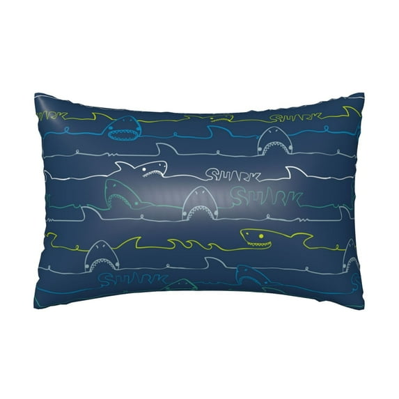 Bingfone Shark Print Satin Pillowcase for Hair - Standard Size with Zipper Silky & Soft Pillow Covers,20x30 inches