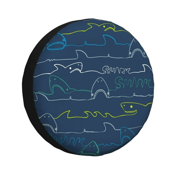 Bingfone Shark Spare Tire Cover Weatherproof Universal Wheel Protectors For Rv Camper Travel Trailer Suv Truck 15 Inch