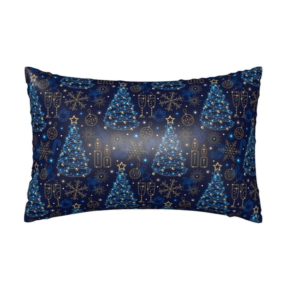 Bingfone Shining Christmas Tree Print Satin Pillowcase for Hair - Standard Size with Zipper Silky & Soft Pillow Covers,20x30 Inches-No pillow core