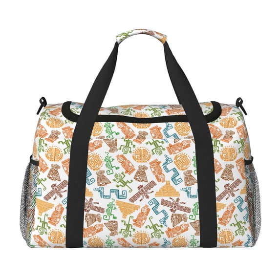 Bingfone Simple Drawing Print Travel Duffel Tote Bag,Waterproof Shoulder Weekender Bag For Women and Men Swim Sports Travel Gym Bag,Foldable and expandable bag Lightweight
