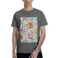 thumbnail image 1 of Bingfone Skull And Flowers Men'S Loose Fit Short-Sleeve Pocket T-Shirt, 1 of 7