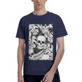 thumbnail image 1 of Bingfone Skull And Palm Leaves Men'S Loose Fit Short-Sleeve Pocket T-Shirt, 1 of 7
