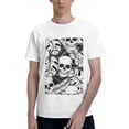 thumbnail image 1 of Bingfone Skull And Palm Leaves Men'S Loose Fit Short-Sleeve Pocket T-Shirt, 1 of 7