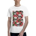 thumbnail image 1 of Bingfone Skull And Roses Men'S Loose Fit Short-Sleeve Pocket T-Shirt, 1 of 7