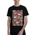 thumbnail image 1 of Bingfone Skull And Roses Men'S Loose Fit Short-Sleeve Pocket T-Shirt, 1 of 7