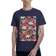 thumbnail image 1 of Bingfone Skull And Roses Men'S Loose Fit Short-Sleeve Pocket T-Shirt, 1 of 7