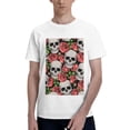 thumbnail image 1 of Bingfone Skull And Roses Men'S Loose Fit Short-Sleeve Pocket T-Shirt, 1 of 7