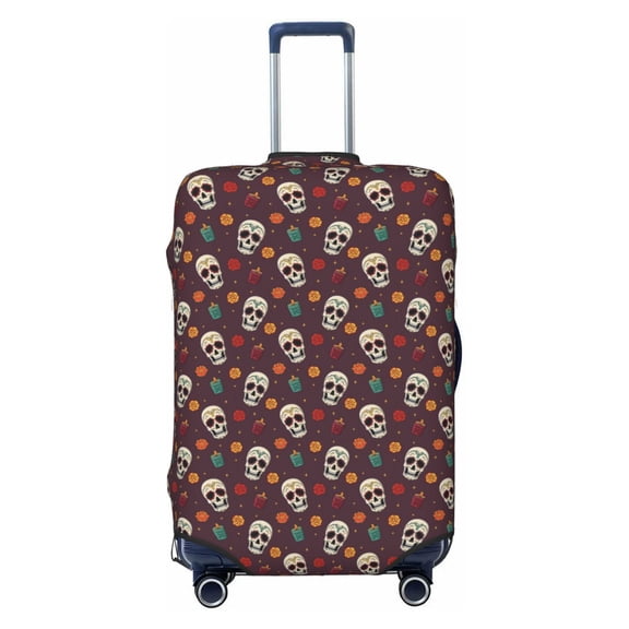 Bingfone Skull colorful flower Luggage Cover Washable Suitcase Cover Protector Anti-scratch Suitcase cover Fits 18-32 Inch Luggage (No luggage included)