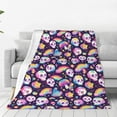 thumbnail image 1 of Bingfone Skull colorful mushroom rainbow Print Flannel Fleece Blanket Throw Blanket for Bed,Sofa,Couch,Travel,Camping(40"x30" ), 1 of 8