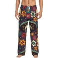 thumbnail image 1 of Bingfone Skulls And Flowers Mens All Over Print Sleep Pajama Pants-Large, 1 of 9