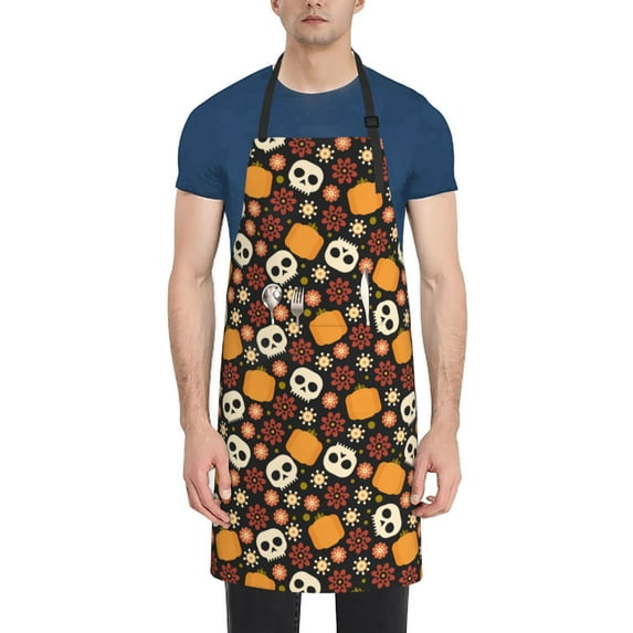 Bingfone Skulls Apron Gifts For Men, Women Professional Grade Chef Apron For Kitchen,Bbq & Grill