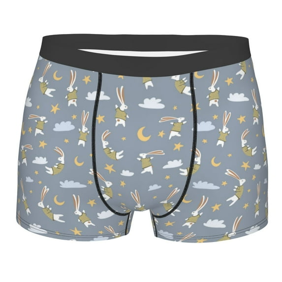 Bingfone Sleep Rabbit Men's Underwear - Casual Stretch Boxer Briefs-XX-Large