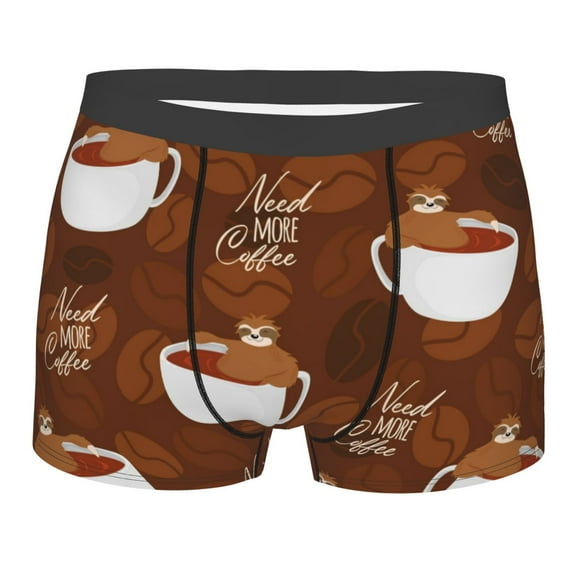Bingfone Sloths Need More Coffee Men'S Underwear - Casual Stretch Boxer Briefs-Small