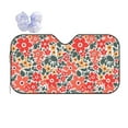 thumbnail image 1 of Bingfone Small Coral Red Flowers Car Windshield Sun Shade Protector Keep Your Vehicle Cool Sun Shield Visor Cover Foldable for Car Truck SUV-Small, 1 of 8