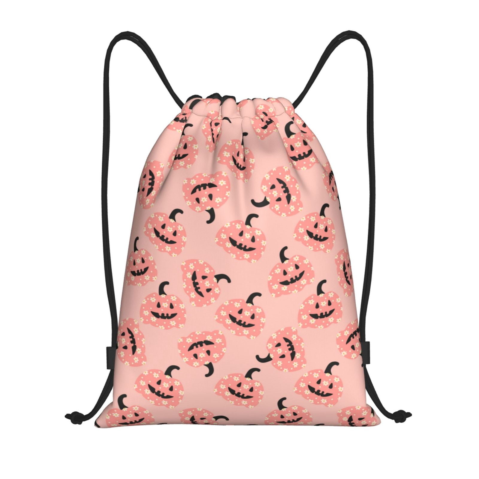 Bingfone Smiling Pink Pumpkins Drawstrings Backpacks Bags for Men Women ...