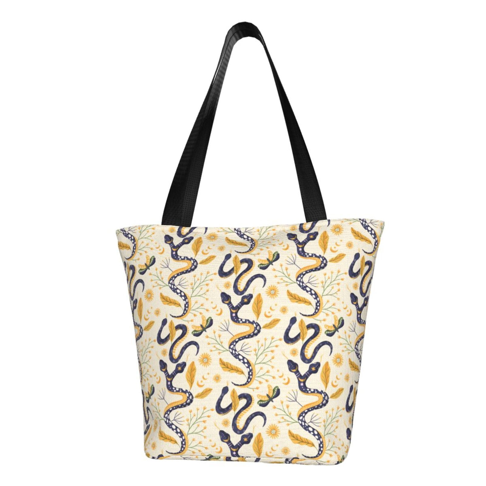 Bingfone Snake And Floral Women Shoulder Tote Bags Casual Bag