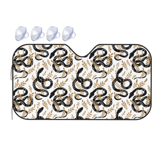 Bingfone Snake Car Windshield Sunshade,Sun Foldable Sun Shield Sun Visor for Car - Small