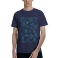 thumbnail image 1 of Bingfone Snowflake Dark Blue Men'S Loose Fit Short-Sleeve Pocket T-Shirt, 1 of 7