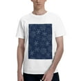 thumbnail image 1 of Bingfone Snowflake Dark Blue Men'S Loose Fit Short-Sleeve Pocket T-Shirt, 1 of 7